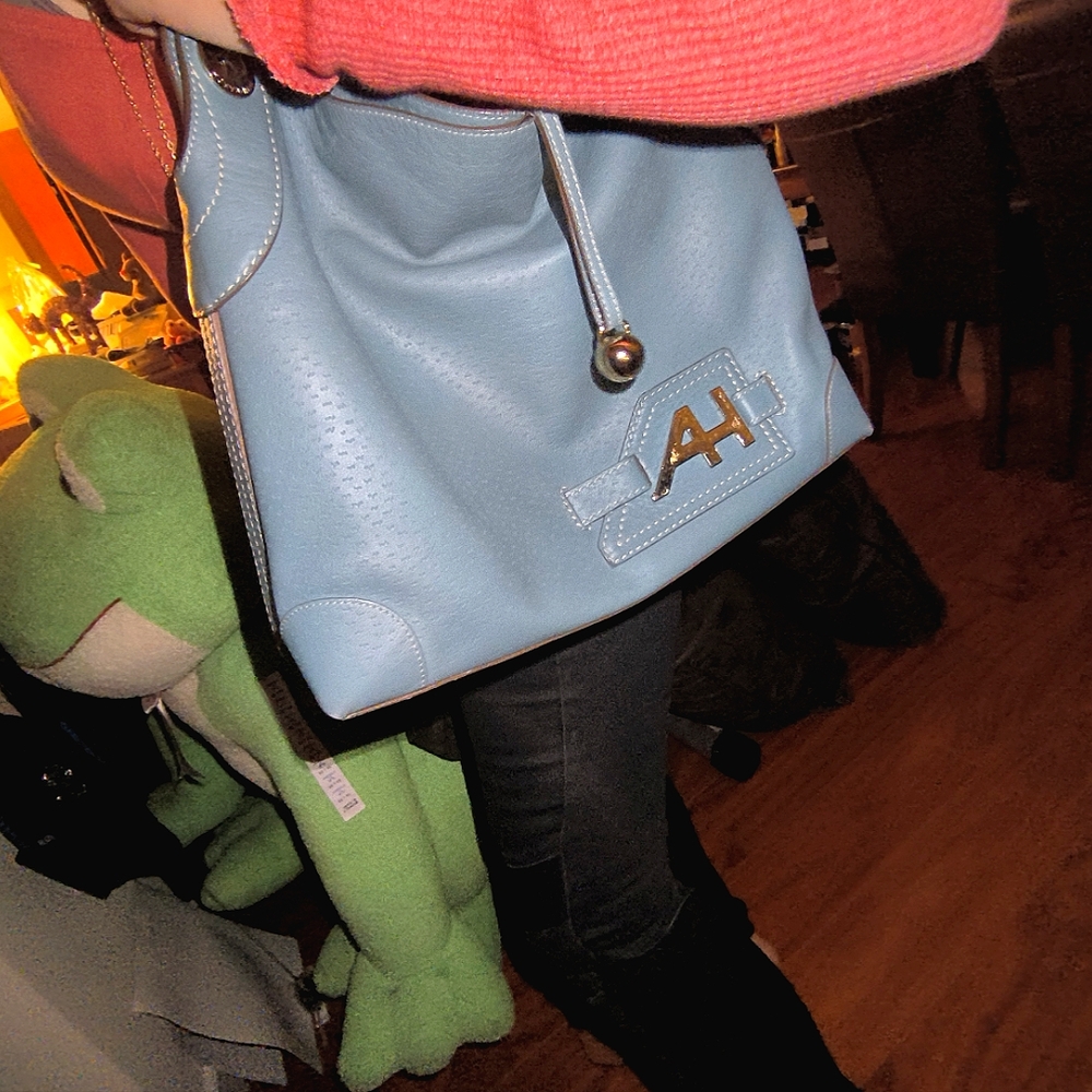 Anya Hindmarch Elrod Hibo Bag Petrol Blue Leather - Picture 8 of 17